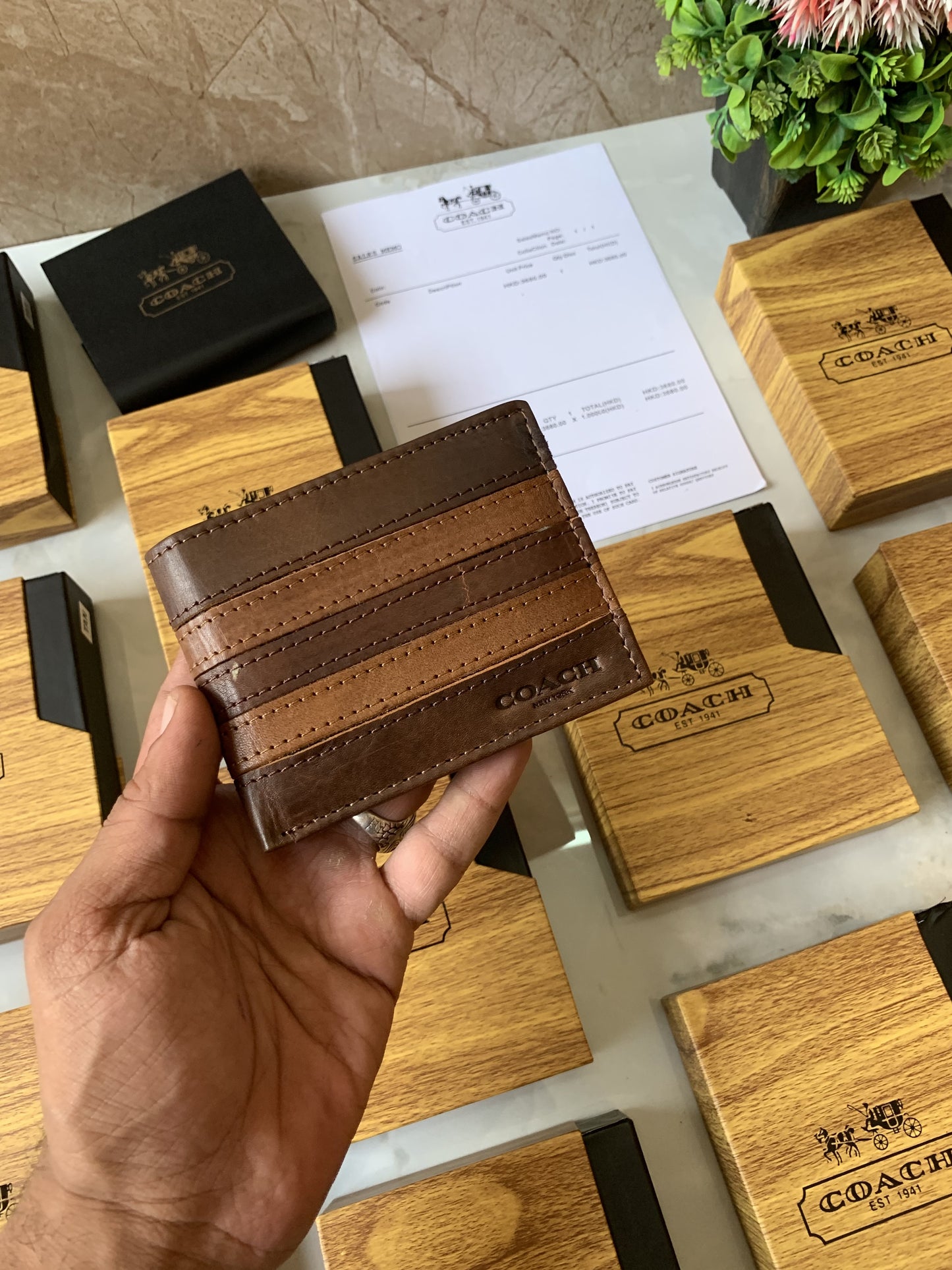 Coachh Leather Heavy Quality Multi Color Fancy look Wallet For Men