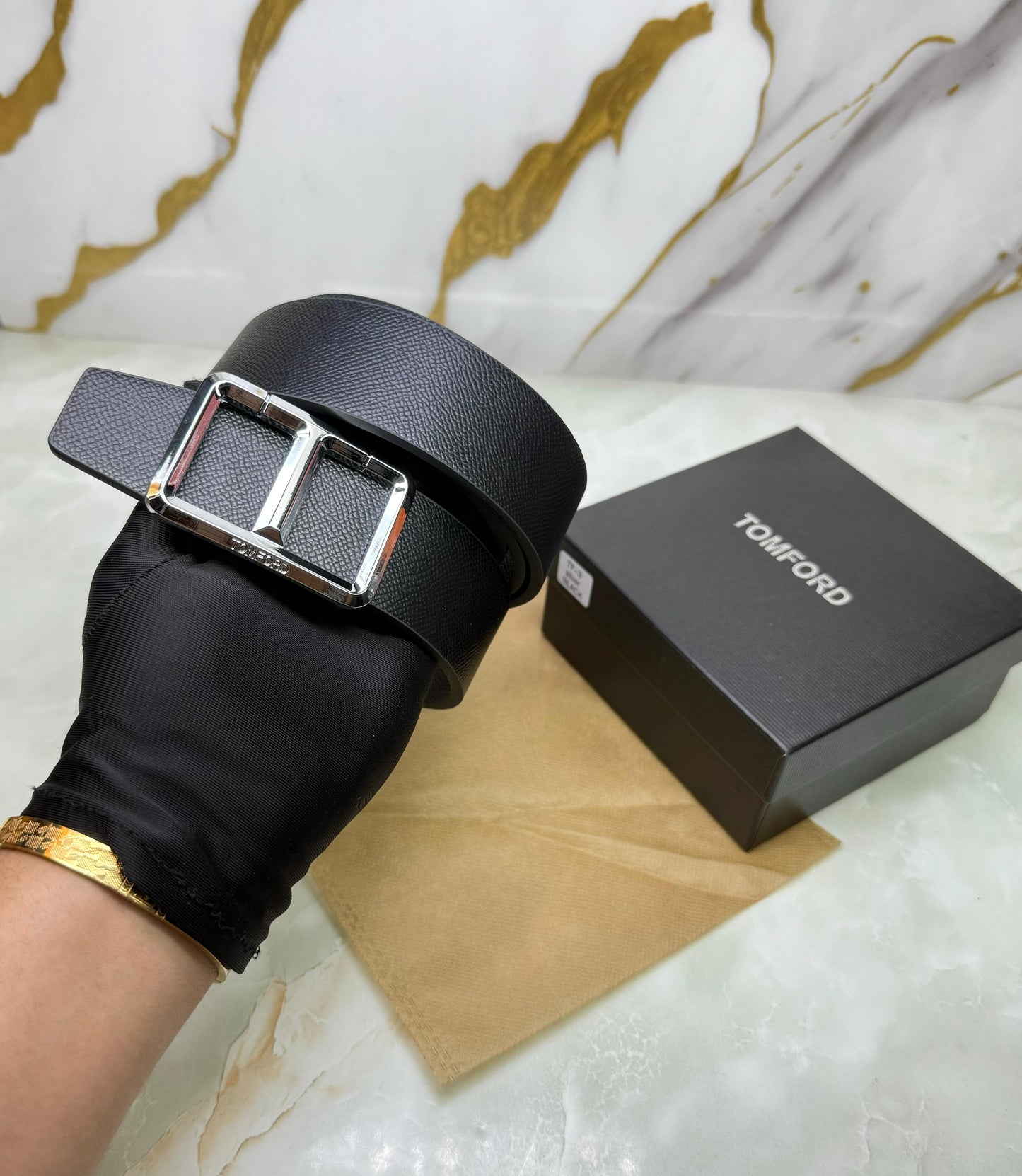 Tom Forrd Alligator Leather T Buckle Belt For Mens